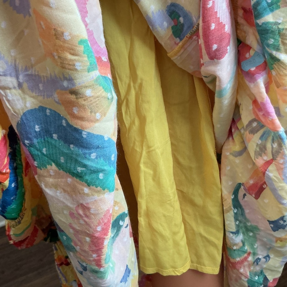 FARM Rio Yellow Floral Maxi Dress with Multicolor Print Size XL - Picture 6 of 14